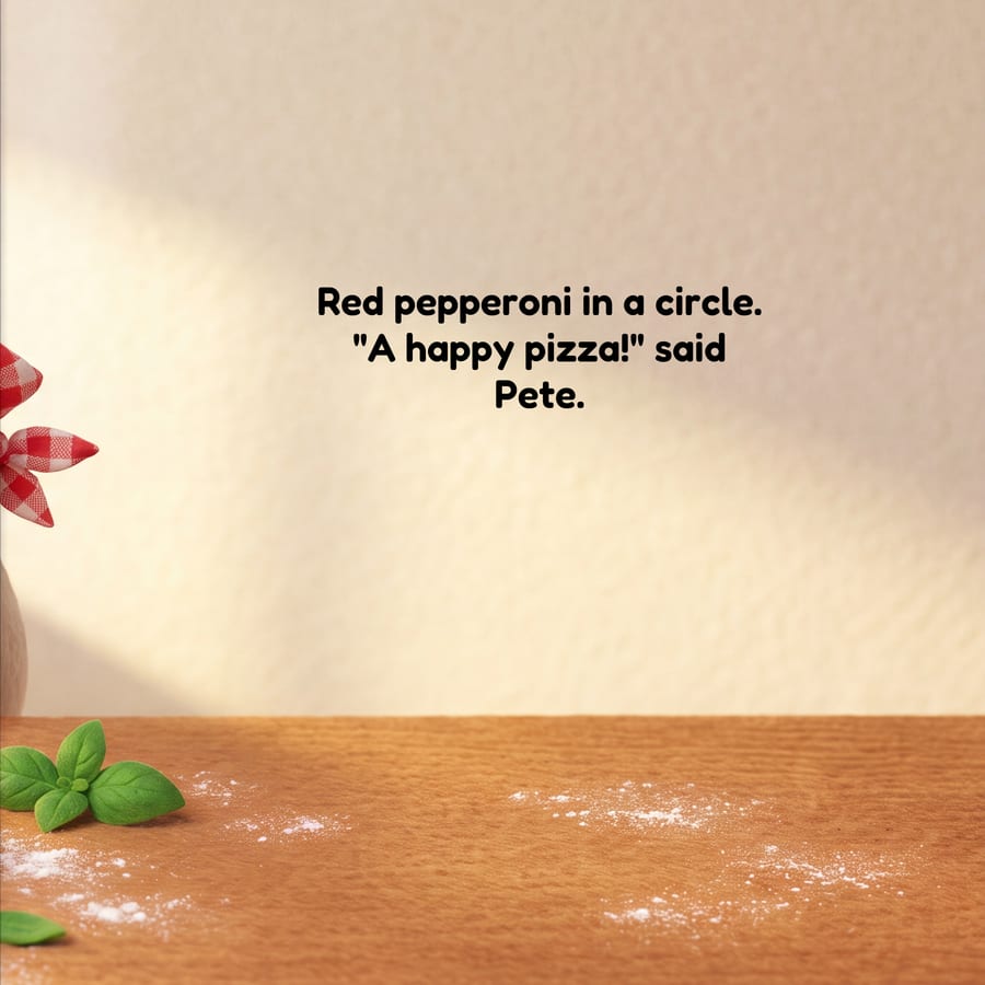 Pizza Pete page with the story line centred on the empty wall above the counter