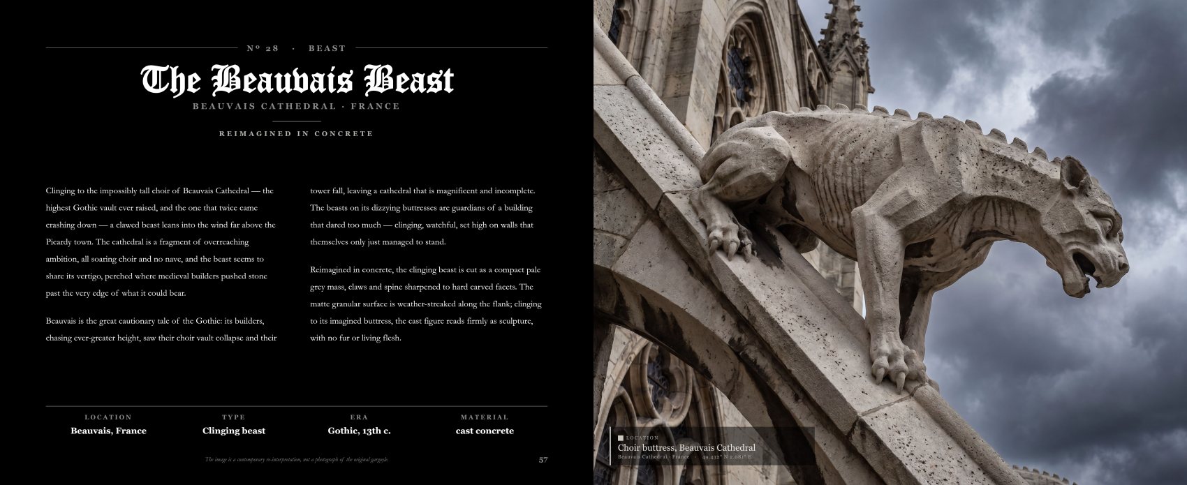 Watchers in Stone spread — Beauvais Beast